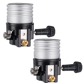 DiCUNO 3-Way Lamp Socket Replacement, Turn Switch Knob, UL Listed, Low-Medium-High Settings, Repair Parts for Table, Floor Lamp, DIY Projects, 2 Packs