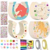 Wooden Horseshoe Craft Set, 41 Pieces Horseshoe Children's Birthday Crafts,