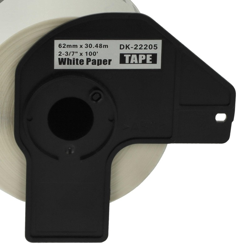vhbw 1 x Label Roll with Holder 62 mm x