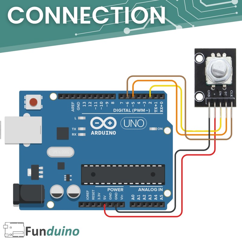 Funduino KY-040 5V Rotary Encoder Rotary Encoder, Rotary Encoder, Precision