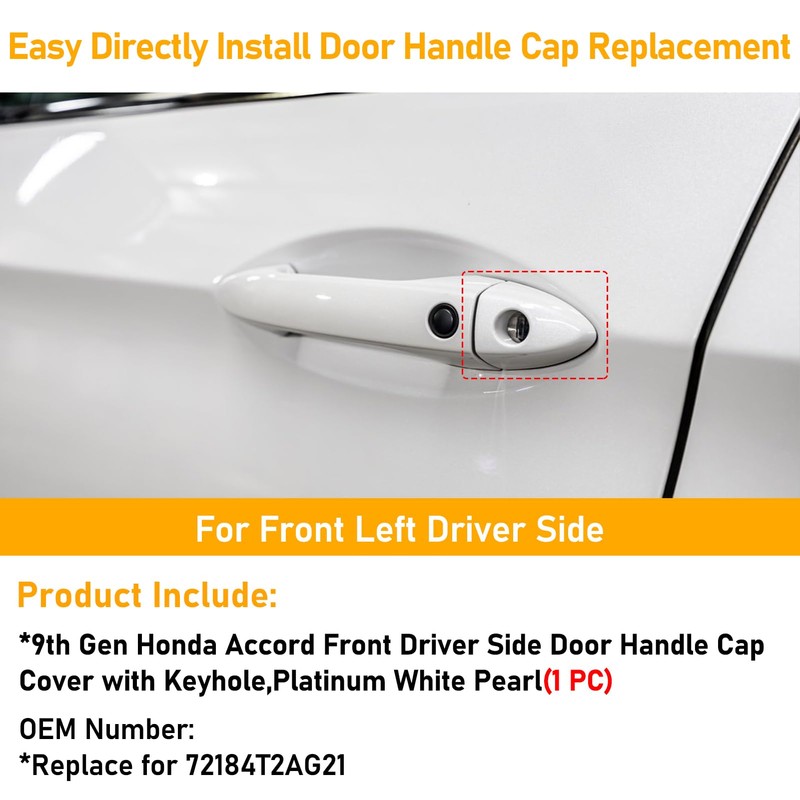 APESER Front Door Handle End Bezel Cover w/Key Hole Compatible