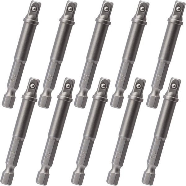 OIIKI 10 Pack 1/4 inch Square Socket Adapter Bit Set,