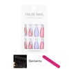 Sethexy Abstract Almond Shape False Nails, French Press On Nails,