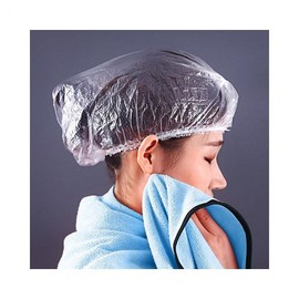 LuminaD Disposable Transparent Vinyl Hair Cap for Dyeing and Showering 100 Count