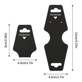 jijAcraft Pack of 100 Earring Display Cards Jewellery Bracelet Display Cards Kraft Paper Jewellery Display Earring Cards for Necklaces, Bracelets, Anklets, Hair Rings, Jewellery Hanging Tags (Black)
