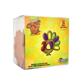 KINREX Thanksgiving Crafts for Kids – Turkey Craft Fall Activities Foam Cutouts Stickers Sets for Kids, Family, Adults, School, Preschool, Projects Supplies Favors for Toddlers, Makes 24 Turkeys