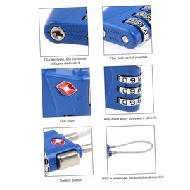 KONTONTY Combination Padlock TSA Approved for Luggage Bag Travel Door Lock Cable Lock