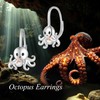 Octopus Earrings Sterling Silver Octopus Leverback Earrings Octopus Jewelry for