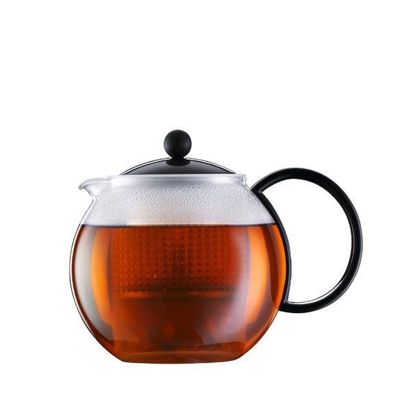 BODUM 1844-01 ASSAM Tea Maker (Plastic Strainer, Plastic Lid, 1.0 L/34 oz) - Black