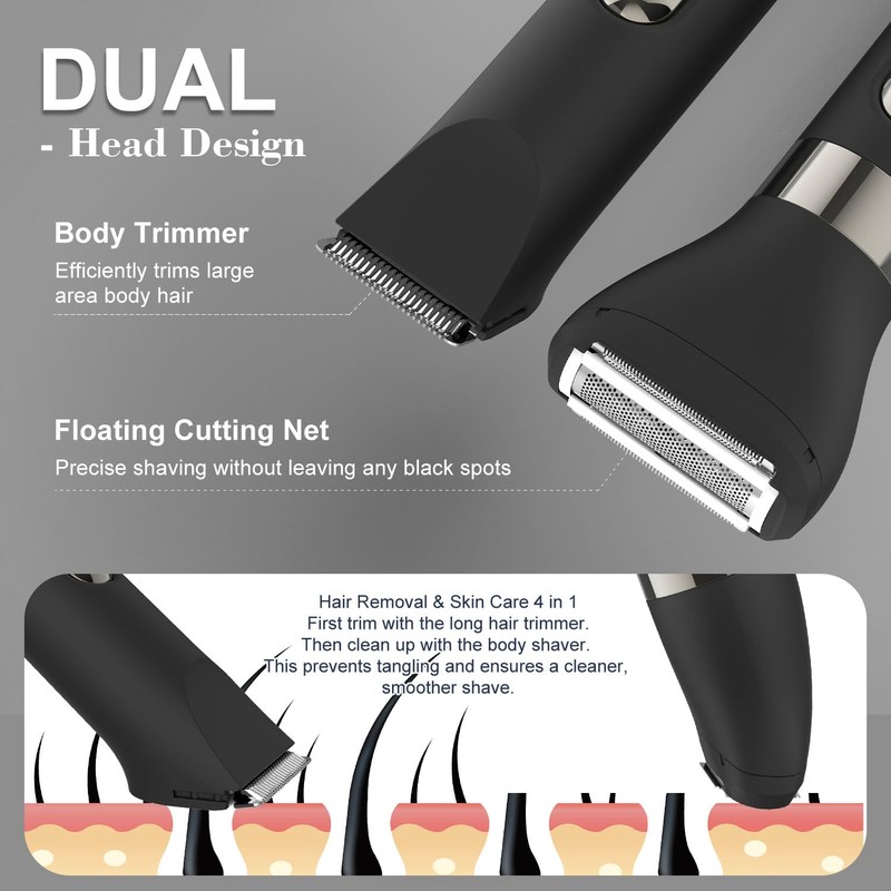 Hatteker 3 in 1 Multifunctional Dual - Head Body Hair