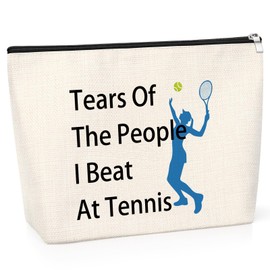 Tennis Lover Gifts Tennis Makeup Bag for Women Her Inspirational Gifts for Tennis Player Cosmetic Bag Birthday Graduation Presents for Women Tennis Girl Tennis Themed Gift Travel Zipper Pouch