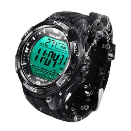TEKMAGIC 10 ATM Waterproof Watch for Men Boys Bathing 100 m Underwater with Stopwatch, Chronograph, Alarm Clock and Dual Time Zone Functions, 12/24 Hour Format Selectable