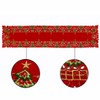 Grelucgo Embroidered Christmas Holiday Holly Tree Large Table Runner And