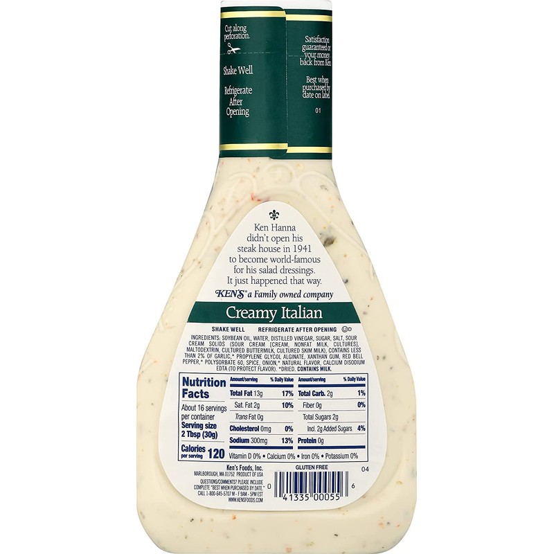Ken's Steak House Creamy Italian Dressing, 16 Fl Oz (Pack