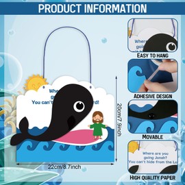 Wenqik 24 Pcs Jonah and The Whale Craft Kit DIY Christian Sunday School Crafts Jonah and The Whale Decorations Make Your Own Jonah and The Whale Set for Kids Classroom Fun Activities Art Supplies