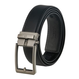Tonywell Classic Black Men’s Belt - Ratchet Adjustable Fit, Ideal for Everyday Wear