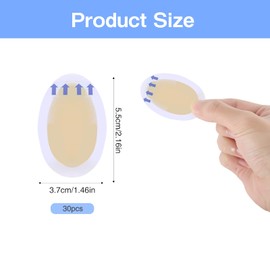 Pack of 30 Hydrocolloid Plasters, Waterproof Blister Plasters, Heel Bubble Plasters, Hiking for Toes and Fingers, Forefoot, Heel Protection, Protective Skin