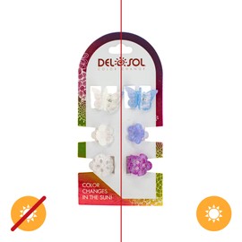 DelSol Delsol color-changing hair prongs - glitter butterfly and flower 1 pc