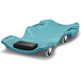 DNA MOTORING 48 Inches Heavy-Duty Low-Profile Roller Automotive Creeper with Padded Headrest, Tiffany Blue, TOOLS-00239-TB
