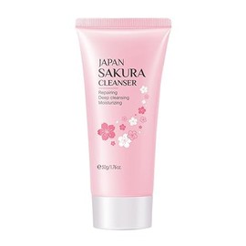 Limpiador facial, espuma rica, limpieza profunda, elimina la grasa, mejora la crema de lavado de cara grasa, hidratante suave, elimina el limpiador de espinillas - SAKURA