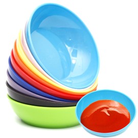 Youngever 9 Pack Plastic Sauce Dishes, Dipping Sauce Bowls, Plastic Dipping Containers, Rainbow Colors