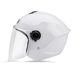 LIONCIANO Motorcycle Helmet with Safety Goggles, Jet Helmet, Scooter Helmet, Moped Helmet, Chopper Vintage, Has Passed the Road Safety Test to Effectively Protect Head Safety (White)
