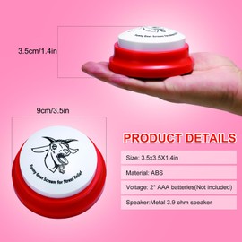 Freetoes Screaming Goat Sound Button,Screaming Goat Desk Toy Talking Button,Funny Gag Gifts for Men Women,Weird Things Office Pranks Stuff for Adults,Prank Noise Maker,White Elephant Gifts for Adults