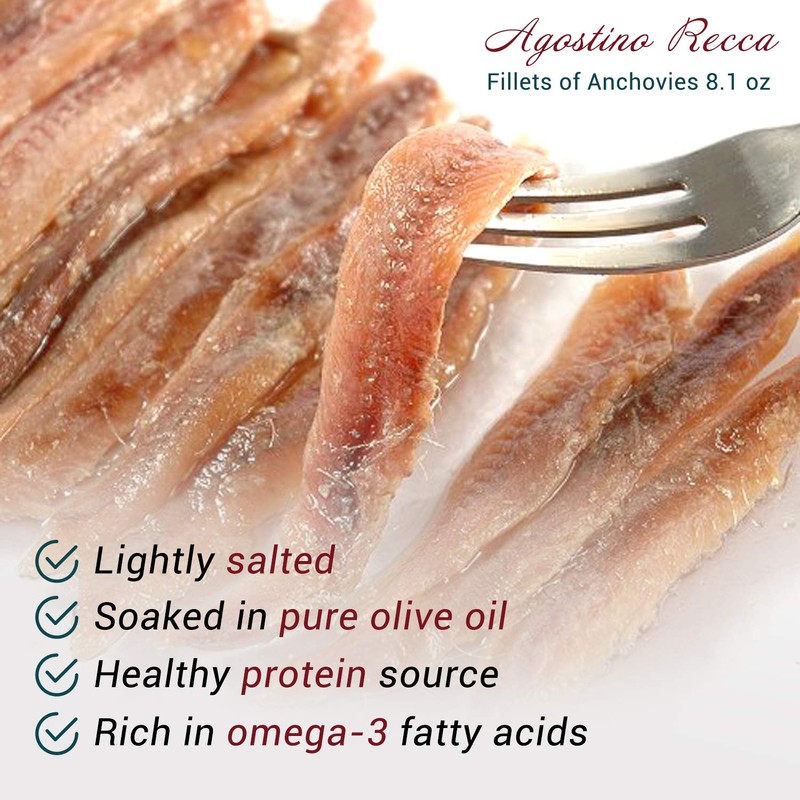 Agostino Recca Anchovies Fillets in Olive Oil - Wild Caught