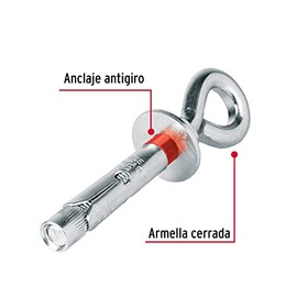Fiero TAE-12X70C, Bolsa con 2 taquetes expansivos 12 x 70 mm con armella cerrada