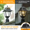 LUTEC LED Solar Post Light, Cast Aluminum Solar Lamp Post