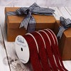 Ribbli Red and Black Gingham Ribbon,100% Polyester Woven Edge,1/4 Inch