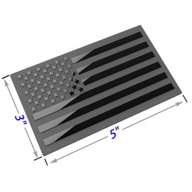 3D Metal American Flag Emblem Decal，Black American Flag Decal,for Car, Truck or SUV,5"x3"(Matte Black ，Three USA Regular Orientation)