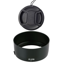 ES-65B Lens Hood & 43mm Lens Cap Compatible for Canon EOS R6 R5 RP R Camera kit RF 50mm F1.8 STM Lens (2 Pack)