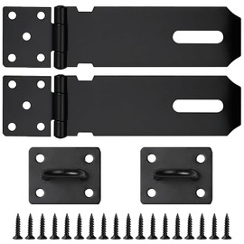 4 Inch Stainless Steel Heavy Duty Padlock Hasp and Staple, Ideal for Shed Door Latch, Gate Lock Latch, External Door, Window, Cabinet, Pet Cage Security - Durable & Reliable (2 Pack)
