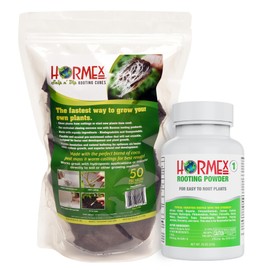 Hormex Rooting Powder #1 & Rooting Cubes Combo - Rooting Hormone for Softwood Cuttings & Organic Peat Moss Coco Plugs - Fast, Healthy Root Growth for Propagation, Hydroponics, & Seed Starting