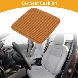 Partuto 1 Pc 46x44.5cm Universal Car Seat Cushion - for Car Travel Driving Seat Protection Pad Cover Anti-Slip - Flax Buckwheat Hull Deep Brown
