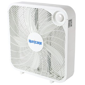 Hurricane 20 Inch Classic Series Floor Box Fan, Indoor Home Cooling Unit with 3 Speed Settings and Floor Mounting Construction, 2 Pack of Fans, White