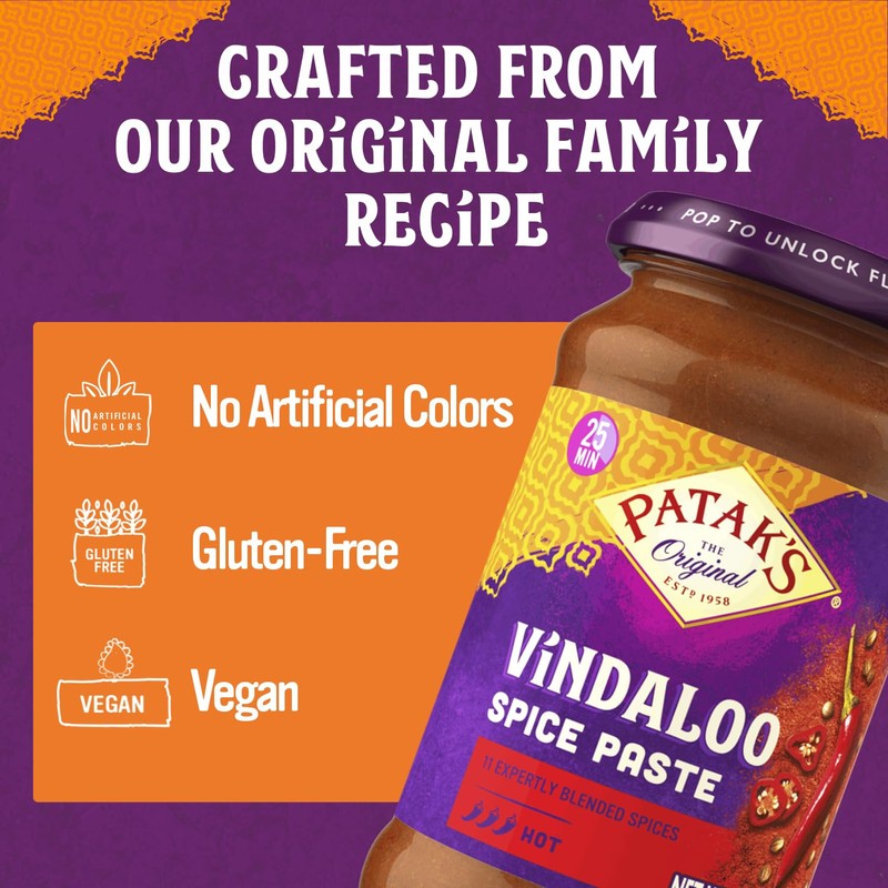 Patak’s Vindaloo Spice Paste - Hot Indian Curry Paste with