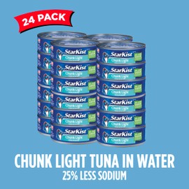 StarKist 25% Less Sodium Chunk Light Tuna in Water – 5 oz Can (Pack of 24)