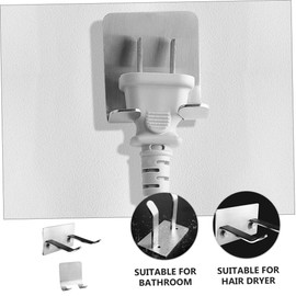 PACKOVE 2Pcs Wall Mounted Hair Dryer Holder Rack Durable Stainless Steel Blow Dryer Organizer for Bathroom Space Saving Design Compatible with Hair Dryers No Drilling