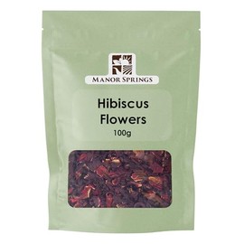 Hibiscus Flowers Whole Petals 100g by Manor Springs