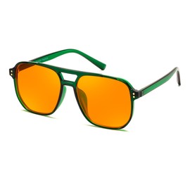 FEISEDY FEISEDY Amber Blue Light Glasses for Computer Gaming Anti Eyestrain Sleep Glasses G2835 Green Transparent