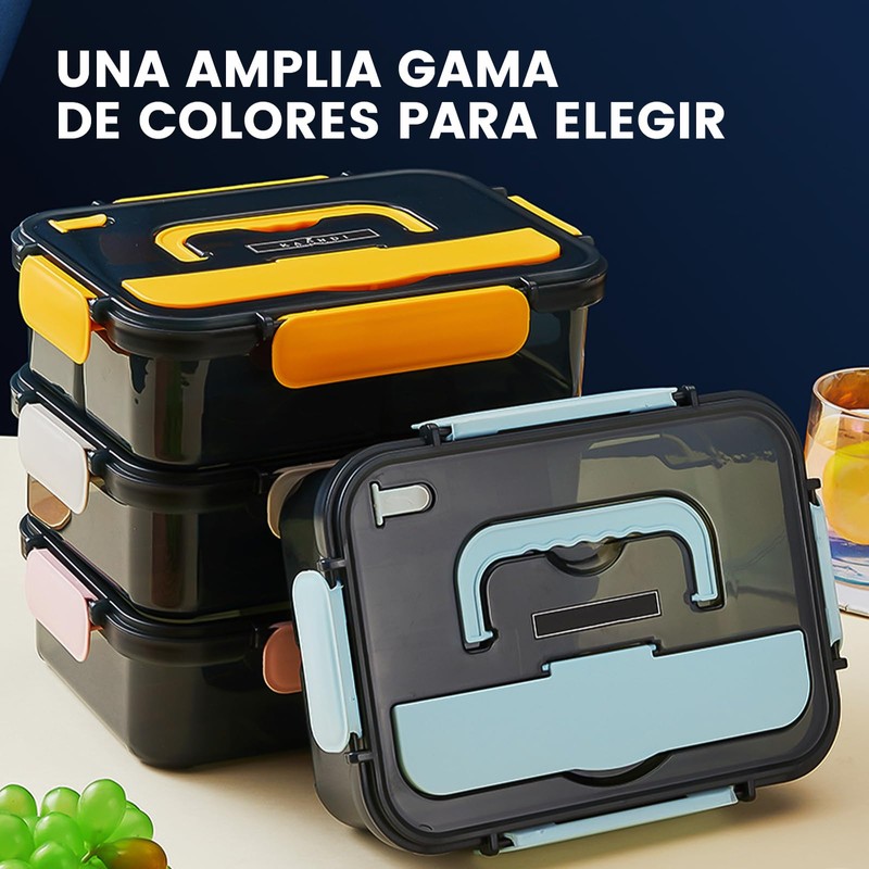 LENGSIDA Caja de Almueo, Fiambreras con 3 Compartimentos, 1500ml, con