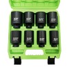 SUNHZMCKP 1/2" Drive Deep 6-Point Impact Socket Set, 8-Piece Standard