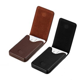 Business Card Holder for Men and Women, PU Leather, Slim Card Holder for Business Cards, Credit Card Holder, Credit Card Holder, Black, Brown, 2 Pieces, Minimalist, Black / Brown, Elegant