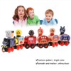 Mini Wooden Magnetic Train Set Cartoon Vehicle Blocks Children Educational