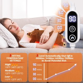 Auspicious beginning- Almohadilla calefactora eléctrica para los cólicos menstruales, peluche de perro salchicha de 35 cm con barriga suave y caliente, funciona con USB, alivia el dolor de cuello y ho