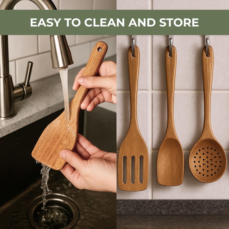 Vasilek Wooden Utensil Set XXL – 13 Piece Acacia Wood