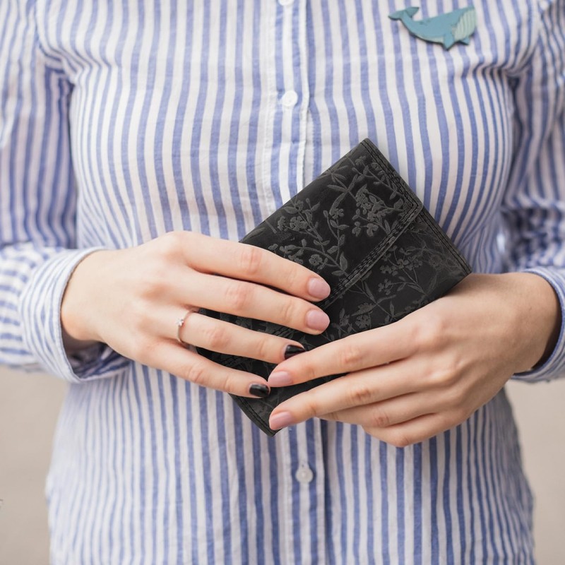 ekavale Women Blossom Pattern Leather Wallet for Women Medium Batch