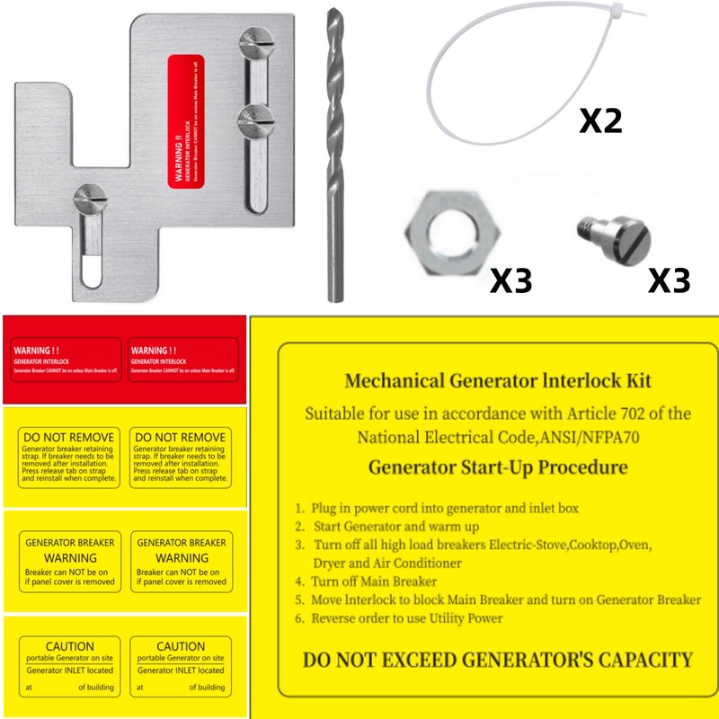 Generator Interlock Kit Compatible with Eaton Cutler Hammer BR Series
